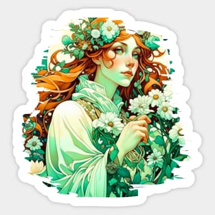 Art Nouveau Imbolc Celtic Spring Sticker